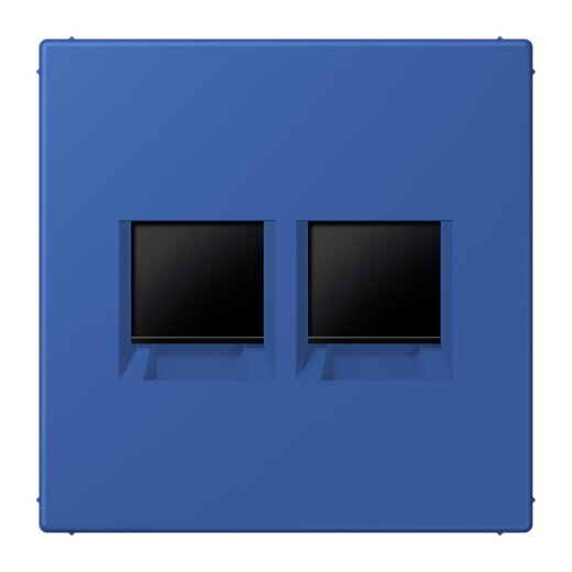 Jung Abdeckung (gerastet) für Modular-Jack-Steckbuchsen 2fach, Serie LS, bleu outremer 59 LC1969-2WE253