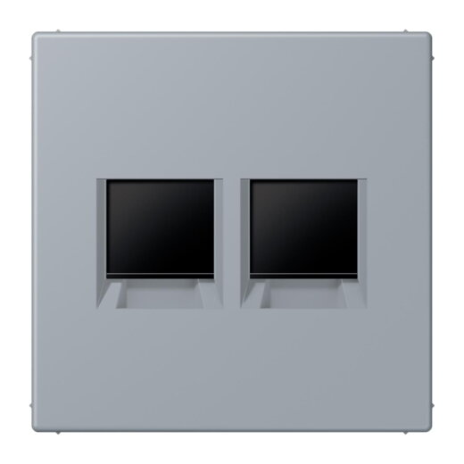 Jung Abdeckung (gerastet) für Modular-Jack-Steckbuchsen 2fach, Serie LS, gris clair 59 LC1969-2WE257