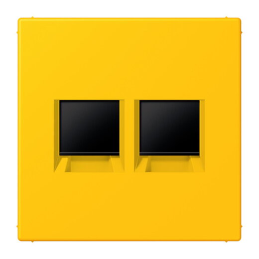 Jung Abdeckung (gerastet) für Modular-Jack-Steckbuchsen 2fach, Serie LS, le jaune vif LC1969-2WE263