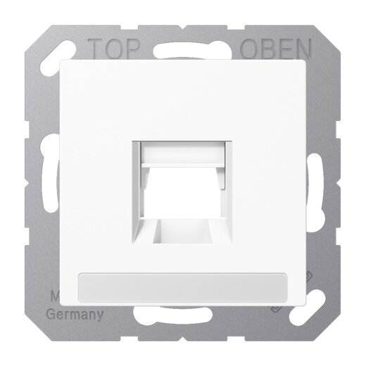 Jung Abdeckung (gerastet) für Modular-Jack-Steckbuchsen 1fach, Serie AS/A, alpinweiß A1569-1NAWEWW