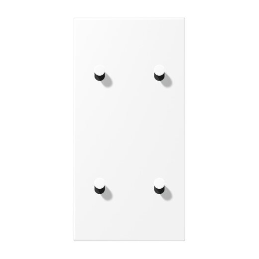 Jung Abdeckung mit Kipphebel, Kegel, 2fach, 2 x 2 Kipphebel, senkrecht, Serie LS 1912, schneeweiß matt (lackiertes Aluminium) AL12-25WWMK07