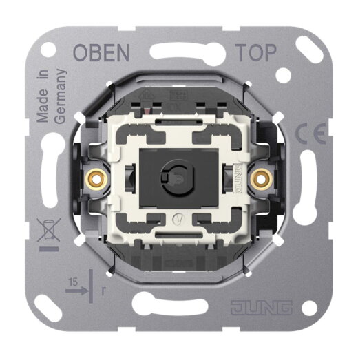 Jung Kipptaster, 1-pol. Schließer mit separaten Meldekontakten für Lampen, 10 A 250 V ~ K534EU