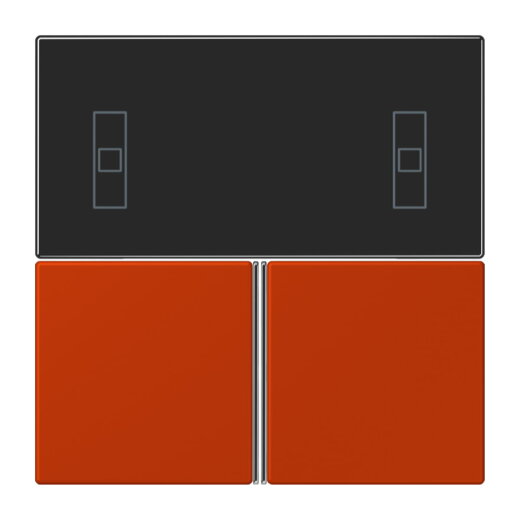 Jung Tastensatz 3fach, F40 Raumcontroller, Serie LS, rouge vermillon 59 LC4093TSA244