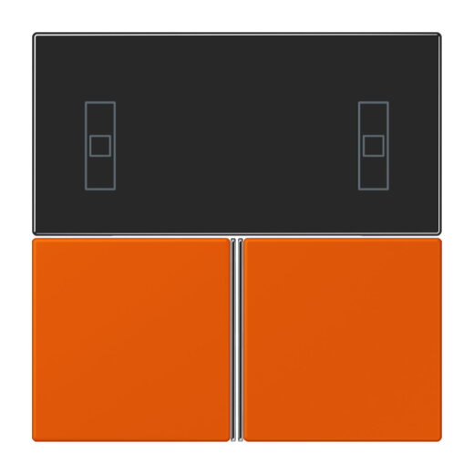 Jung Tastensatz 3fach, F40 Raumcontroller, Serie LS, orange vif LC4093TSA260