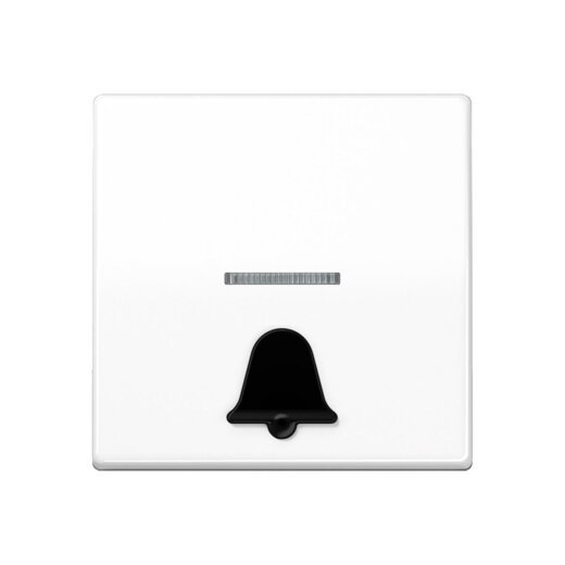 Jung Wippe 1fach mit Lichtleiter, mit abtastbarem Symbol Klingel, Duroplast antimikrobiell, Serie AS, alpinweiß SPAS591K1KO5WW