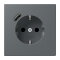 Jung SCHUKO Steckdose 16 A 250 V ~, mit USB-Ladegerät 1 x Typ A, SAFETY+, Serie LS, gris foncé 31 LC1520-18A202