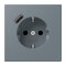 Jung SCHUKO Steckdose 16 A 250 V ~, mit USB-Ladegerät 1 x Typ A, SAFETY+, Serie LS, gris 59 LC1520-18A251