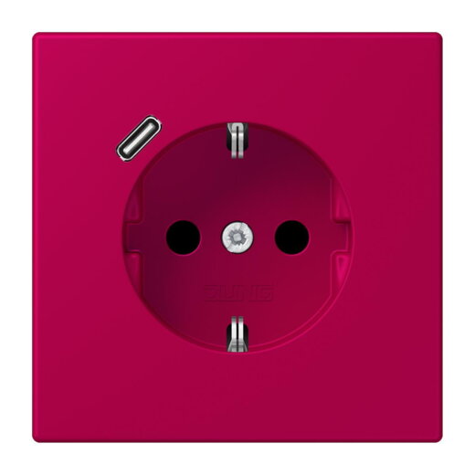 Jung SCHUKO Steckdose 16 A 250 V ~, mit USB-Ladegerät 1 x Typ C, SAFETY+, Serie LS, rouge rubia LC1520-18C230