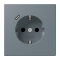 Jung SCHUKO Steckdose 16 A 250 V ~, mit USB-Ladegerät 1 x Typ C, SAFETY+, Serie LS, gris 59 LC1520-18C251