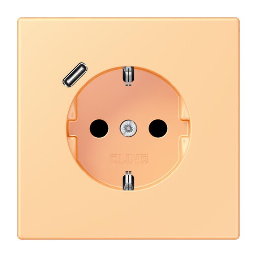 Jung SCHUKO Steckdose 16 A 250 V ~, mit USB-Ladegerät 1 x Typ C, SAFETY+, Serie LS, terre sienne claire 59 LC1520-18C258