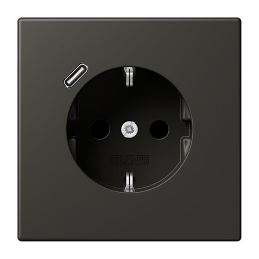 Jung SCHUKO Steckdose 16 A 250 V ~, mit USB-Ladegerät 1 x Typ C, SAFETY+, Serie LS, ombre naturelle 59 LC1520-18C259