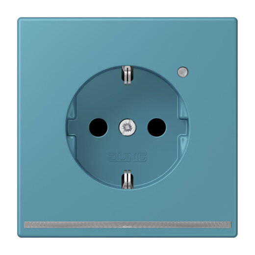 Jung SCHUKO Steckdose, 16 A 250 V ~, mit LED-Orientierungslicht, SAFETY+, Serie LS, céruléen vif LC1520-OLNW212