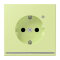 Jung SCHUKO Steckdose, 16 A 250 V ~, mit LED-Orientierungslicht, SAFETY+, Serie LS, vert jaune clair LC1520-OLNW222