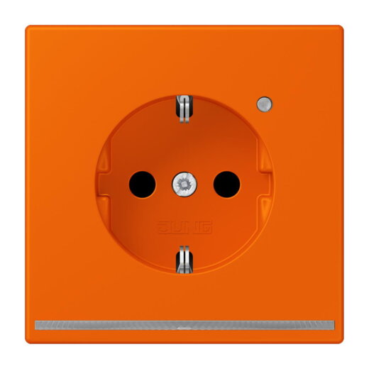 Jung SCHUKO Steckdose, 16 A 250 V ~, mit LED-Orientierungslicht, SAFETY+, Serie LS, orange LC1520-OLNW224