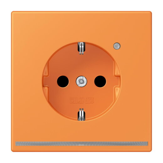Jung SCHUKO Steckdose, 16 A 250 V ~, mit LED-Orientierungslicht, SAFETY+, Serie LS, orange clair LC1520-OLNW225