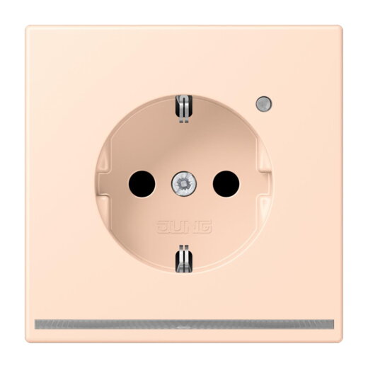 Jung SCHUKO Steckdose, 16 A 250 V ~, mit LED-Orientierungslicht, SAFETY+, Serie LS, rose pâle LC1520-OLNW228