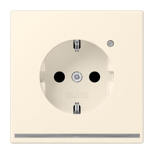 Jung SCHUKO Steckdose, 16 A 250 V ~, mit LED-Orientierungslicht, SAFETY+, Serie LS, blanc ivoire LC1520-OLNW245