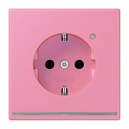 Jung SCHUKO Steckdose, 16 A 250 V ~, mit LED-Orientierungslicht, SAFETY+, Serie LS, rose vif LC1520-OLNW246