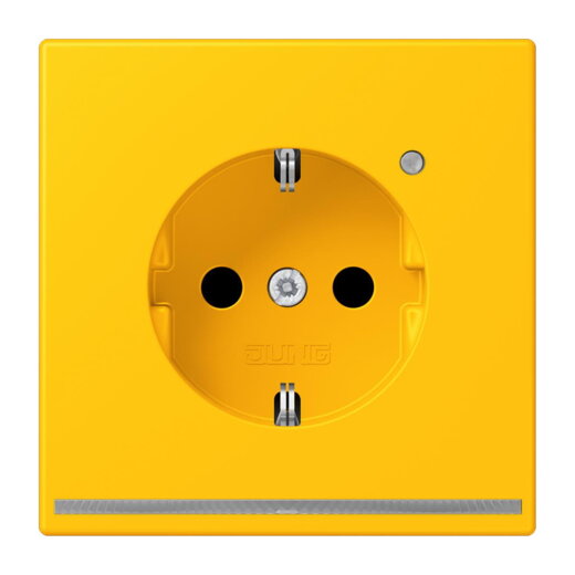 Jung SCHUKO Steckdose, 16 A 250 V ~, mit LED-Orientierungslicht, SAFETY+, Serie LS, le jaune vif LC1520-OLNW263