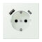 Jung SCHUKO Steckdose 16 A 250 V ~, mit USB-Ladegerät 1 x Typ A + 1 x Typ C, SAFETY+, Serie LS, outremer gris LC1520-15CA210