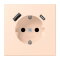 Jung SCHUKO Steckdose 16 A 250 V ~, mit USB-Ladegerät 1 x Typ A + 1 x Typ C, SAFETY+, Serie LS, rose pâle LC1520-15CA228