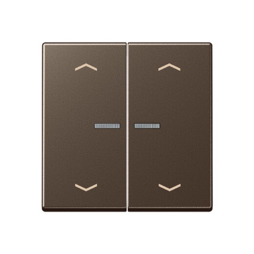 Jung HOME Taster 2fach, mit Pfeilsymbolen, Serie A, mokka BTA17102PMO