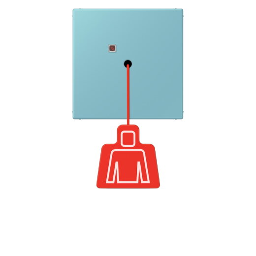 Jung Notrufsystem Zugtaster, Serie LS, céruléen moyen NRSLC0834ZT213