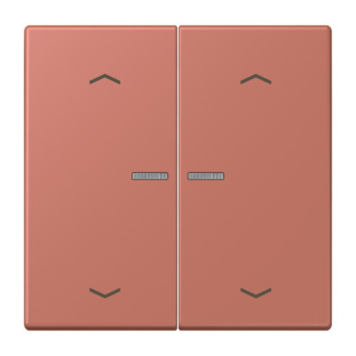 Jung Wippe mit Lichtleiter, mit Pfeilsymbolen für Taster 2fach, Serie LS, terre sienne brique LC102KO5P236