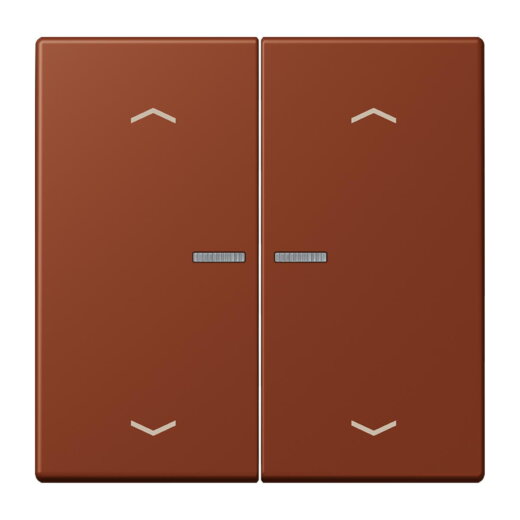 Jung Wippe mit Lichtleiter, mit Pfeilsymbolen für Taster 2fach, Serie LS, terre sienne br?lée 59 LC102KO5P247