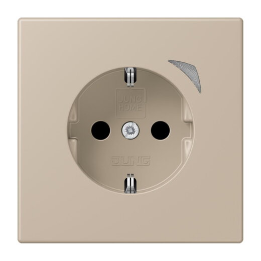 Jung HOME SCHUKO® Steckdose, 16 A 250 V ~, Schraubklemmen, mit Funktionsanzeige, SAFETY+, Thermoplast lackiert BTLC1521S243