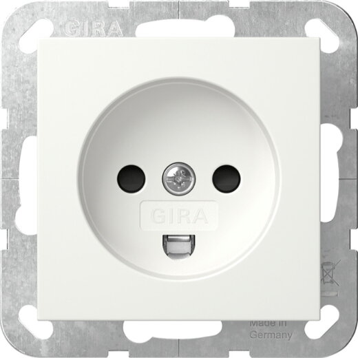 Gira Steckd. Dänisch SH System 55 Reinweiß m 442227