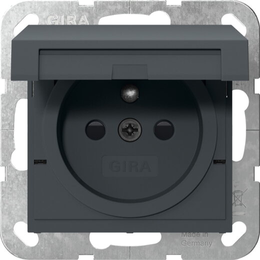 Gira Steckd. Erdstift KD + SH System 55 Anthrazit 448828