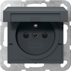 Gira Steckd. Erdstift KD + SH System 55 Anthrazit 448828