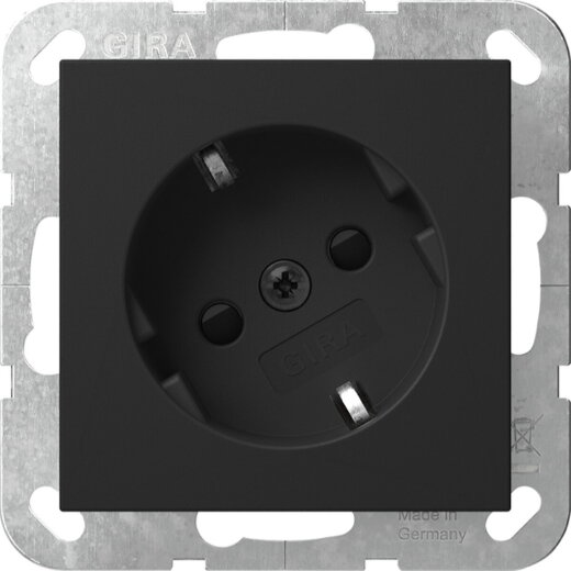 Gira SCHUKO 30° + SH System 55 Schwarz m 4418005