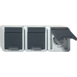 Gira SCHUKO 3f waager. KD WG AP Grau 478930