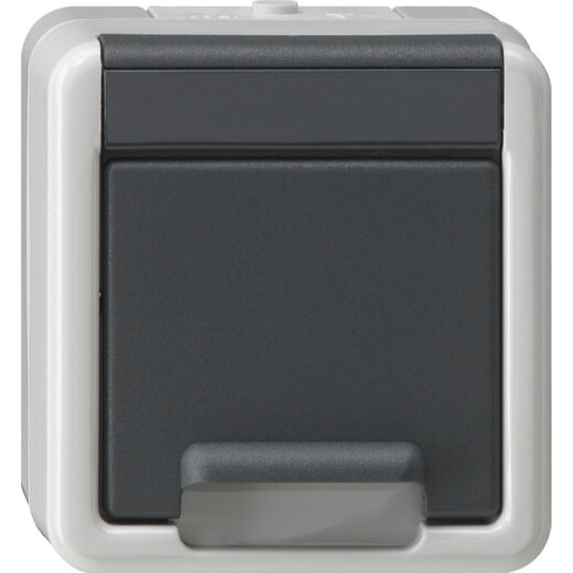 Gira SCHUKO KD + SH WG AP Grau 441430