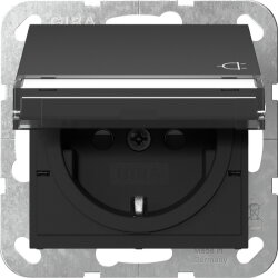 Gira SCHUKO KD BSF + SH System 55 Schwarz m 4557005