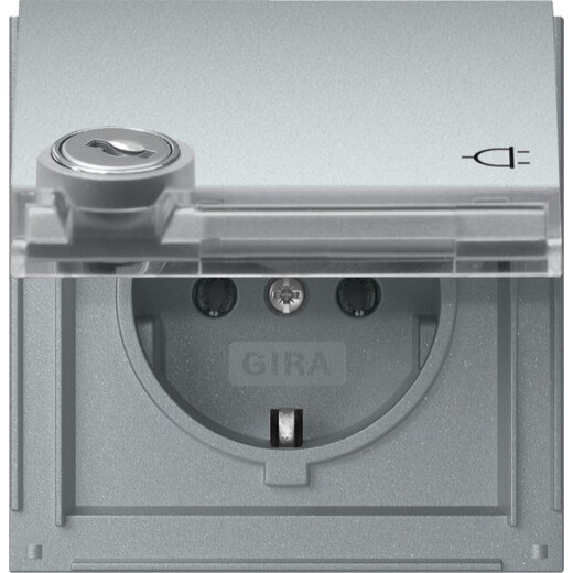 Gira SCHUKO KD Schloss gleich + BSF Gira TX_44 F Alu 456965