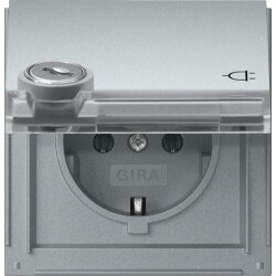 Gira SCHUKO KD Schloss gleich + BSF Gira TX_44 F Alu 456965