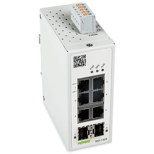 WAGO Industrial-Managed-Switch 6-Port 1000BASE-T 2-Slot 1000BASE-SX/LX 852-1328