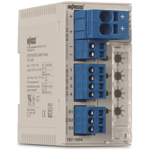 WAGO Elektronischer Schutzschalter 4-kanalig Eingangsspannung DC 24 V 787-1664/106-000