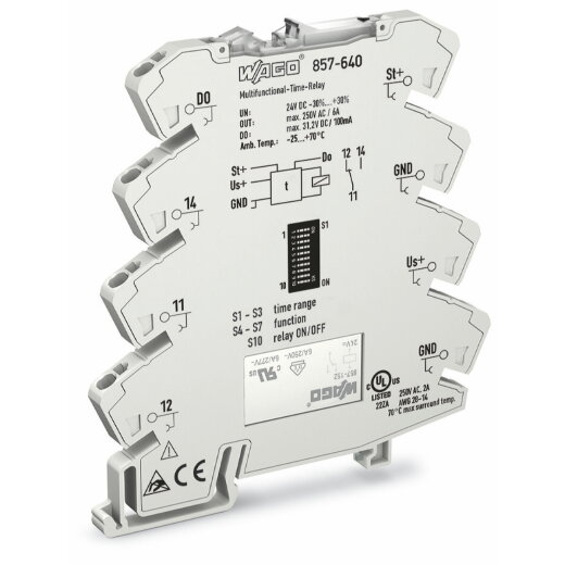 WAGO Zeitrelaismodul Eingangsnennspannung DC 24 V Grenzdauerstrom 6 A 857-640