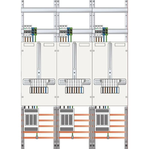 ABN Zählerfeld 3Pkt 3Z NH00 mit sHS/ZSK SK2 5polig Z37930