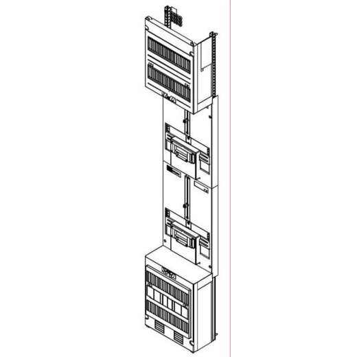 ABN Zählerfeld 2R 3Pkt. 5pol BxH:250x1350mm Z19002L
