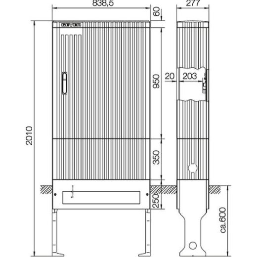 ABN ESPRO-Anschlusssäule SL207VT H:205mm 3-FB BauH:7 SL207VT