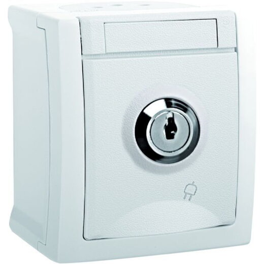 HHG Pacific Steckdose abschließb. FR-AP weiß 90591143-DE Schließung Nr. 3