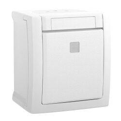 HHG Pacific Taster beleucht. FR-Aufputz weiß...