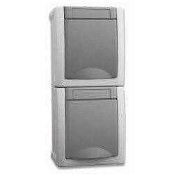 HHG Pacific Schuko Steckdose 2fach senkrecht 90591086-DE...