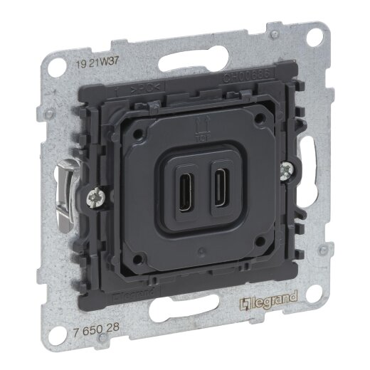 Legrand Einsatz SEANO 2-f.USB-LadeSDO Typ C+C m.3A b.5V