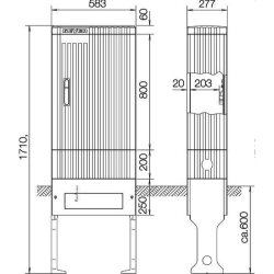 ABN Anschlusssäule SL175P Montageplatte 1Zyl.eingeb....